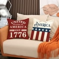 thumbnail image 3 of Fwttom 4Th of July Decorations, July Decorative Throw Pillow Cover Usa Star Stripe Gods United States Est.1776 Cushion Case for Home Decor with for All, 3 of 8