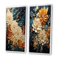 thumbnail image 3 of Designart "Orange Teal botanic Whirlwind II" Abstract Botanicals Framed Wall Art Set Of 2 - Orange Floral Gallery Wall Frame Set For Home Decor, 3 of 6