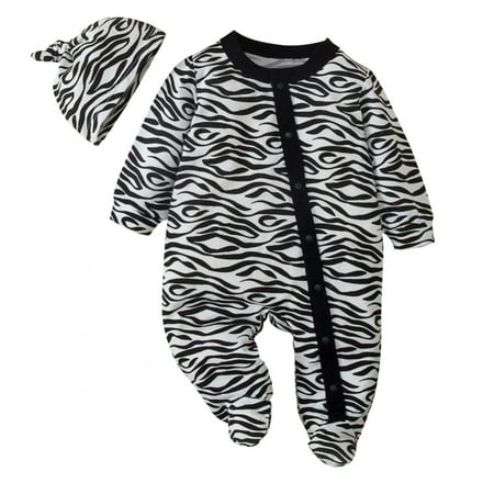 

Maxcozy Baby Baby Boy Girl Footie Romper Jumpsuit Cotton One-Piece Coverall with Hat 0-12 Months