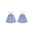 thumbnail image 2 of BemeyourBBs Toddler Baby Girls Baseball Dress Little Baby Girl Summer Dress 6 12 18 24 Months 2 3 4 Years Cute Baseball Embroidery Striped Print Sleeveless Tie up Strap Casual A-Line Dress, 2 of 9