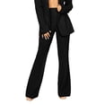 thumbnail image 3 of FUNUONY Flare Leggings Yoga Pants for Women High Waisted Boho Flare Palazzo Pants Stretch Wide Leg Bell Bottom Yoga Leggings Versatile Fashionable Business Commuting Autumn Casual Formal Pants Black M, 3 of 9