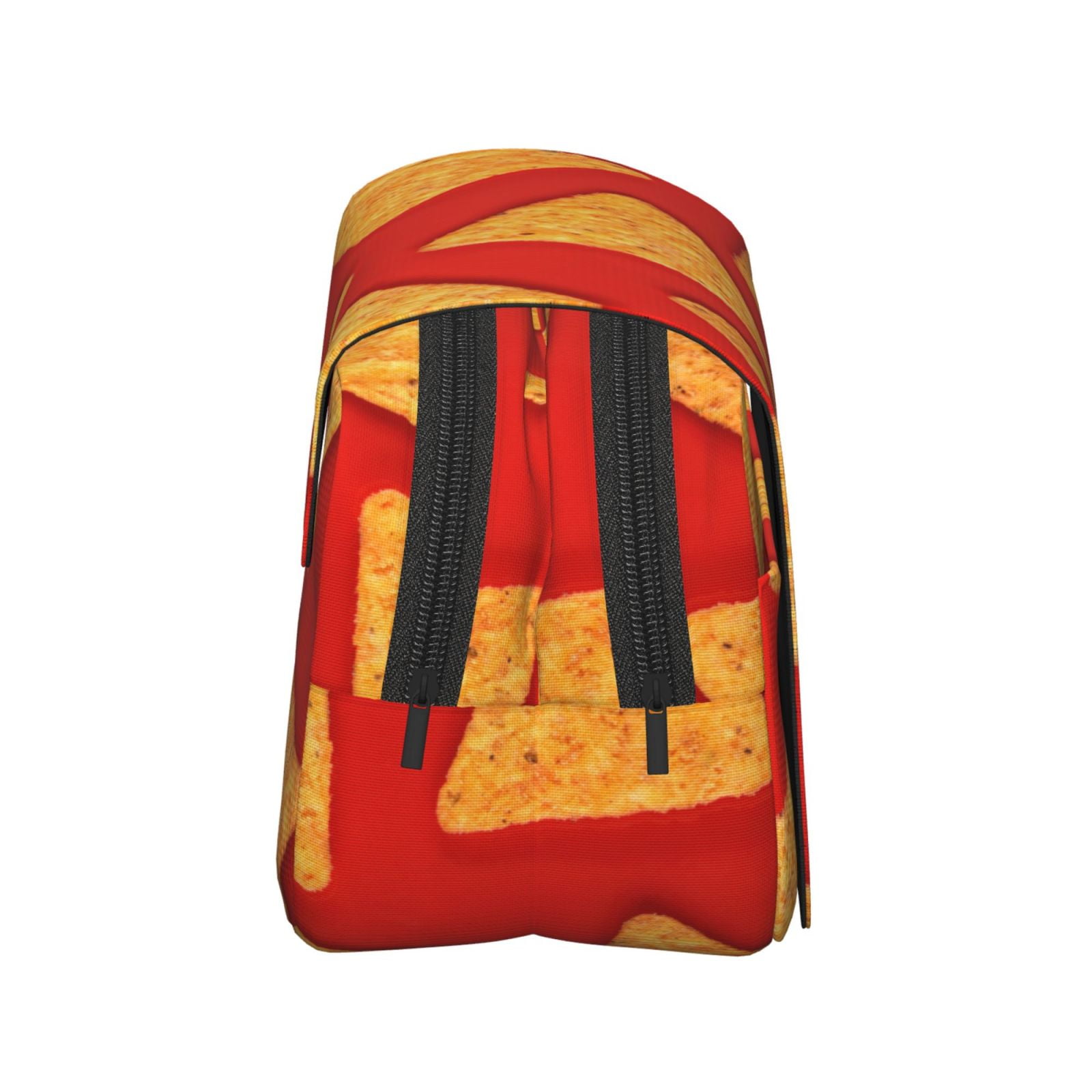 Rateoe Tortilla chips Pattern Double Clamshell Pen Case, Storage Organizer with Two Zipper Compartments– Holds Up to 50 Pencils & Pens