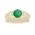 thumbnail image 4 of ANGARA Natural Aeon Solitaire 1.2 ct Emerald Filigree Engagement Ring in 14K Yellow Gold for Women (Size-7mm) | May Birthstone, Anniversary, Jewelry Gift for Women | Natural Emerald Ring, 4 of 10