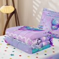thumbnail image 5 of Erosebridal Kawaii Butterfly Zipper Twin Comforter Sets with Fitted Sheet and 2 Pillowcases, Cute Wildlife Zipper Bedding Set, Polka Dots Reversible, Pastel Purple, Polka Dots Reversible, 5 of 7