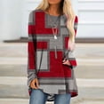 thumbnail image 1 of Puntoco Mujeres Moda Casual Socket Geometría Impreso Manga Larga Cuello Redondo tops Puntoco Puntoco-1831, 1 of 5