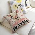 thumbnail image 5 of pig girl silk linen toss pillowcase decoration pillowcase gifting preferred 18x18 inch cushion cover sofa pillowcase sofa bedroom living room car, 5 of 8