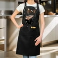 thumbnail image 2 of Kitchen 2 Pack Bib Apron - Adjustable with 2 Pockets Featuring Unique Restaurant Interior Design with Wooden Table & Hanging Lights Perfect for Cooking & Chef Use for Men & Women, 2 of 5