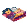 thumbnail image 2 of New Year Lanterns Fireworks 70x55in Flannel Throw Blanket, Double Sided, Soft and Cozy, Glow in the Dark, 2 of 8