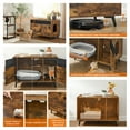 thumbnail image 4 of LEDREM Cat Litter Box Enclosure Furniture with Removable Divider, High Legs, Hidden Cat House and Side End Table, Rustic Brown, 4 of 6