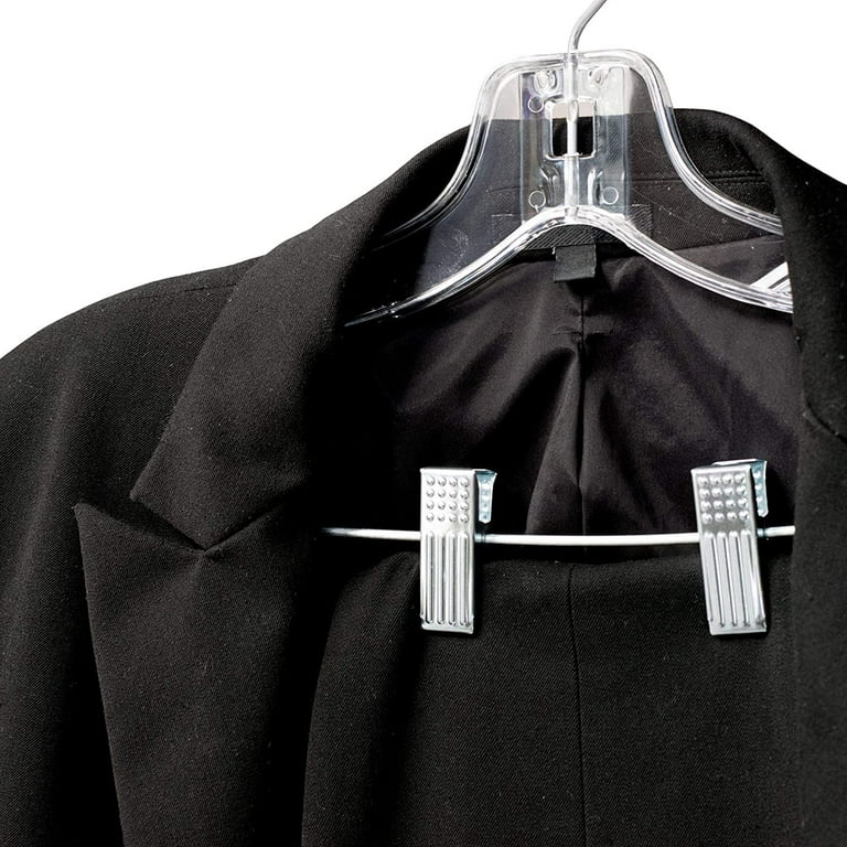 NAHANCO 1500RC Suit Hanger-Heavy Weight w/Metal Clips 17L Plastic-WH Pkg Qty 100