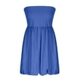 thumbnail image 6 of Qiopertar Women's Sleeveless Mini Dress A-Line Bubble Hem Cocktail Party Casual Comfy Pocket Dress, Blue S, 6 of 7