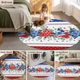 thumbnail image 6 of Independence Day Large Area Rugs for Bedroom Living Room, Soft Non Slip Carpet Bedside Rug, Star Stripe Flag Eucalyptus Red Blue Round Floor Cover Kitchen Accent Rug 5' for Dining Room/Office, 6 of 9