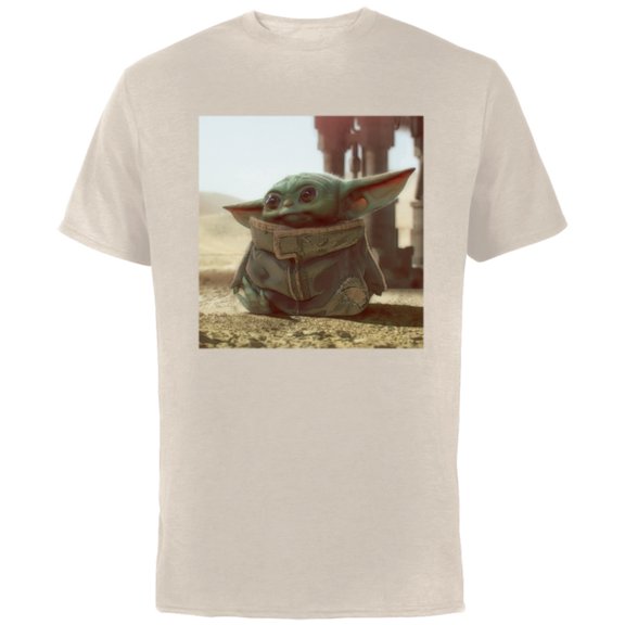 Star Wars The Mandalorian The Child Scene - Short Sleeve Cotton T-Shirt for Adults - Customized-Natural