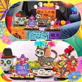thumbnail image 6 of 4PCS Day of The Dead Table Decorations,Wooden Mexican Dia De Los Muertos Altar Centerpiece with Sugar Skull Dancing Ghost Skeleton Couple Skeleton Cat Altar for Day of The Dead Alter Decor, 6 of 7