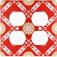thumbnail image 3 of Metal Light Switch Plate Cover Mandala Red Floral Pattern Damask MDL110, 3 of 13
