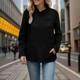 thumbnail image 2 of biudgviw Women's Sweatshirts for Cold Winter Casual Ribbed Knit Cowl Neck Tops Long Sleeve Pullover Sweaters with Pockets, 2 of 7