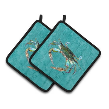 Carolines Treasures 8657PTHD Crab Pair of Pot Holders , 7.5HX7.5W, multicolor