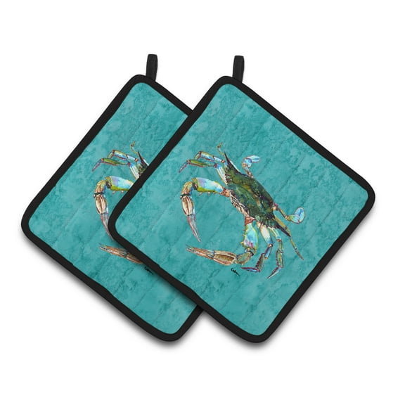 Carolines Treasures 8657PTHD Crab Pair of Pot Holders , 7.5HX7.5W, multicolor