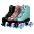 thumbnail image 6 of Bling Bling Roller Skates with Light up Wheels, for Women Men Girls and Boys, Outdoor Play Gift, Women's3/Men's2.5, Green Crystal, 6 of 9