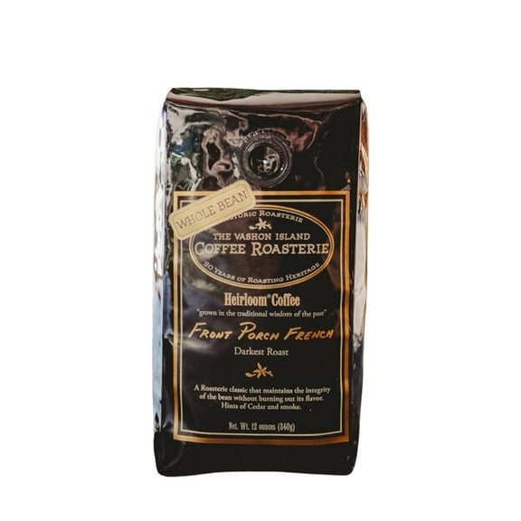 Front Porch French - Roasted by Vashon Island Coffee Roasterie - Whole Bean Coffee - 12 Ounce Bag