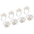 thumbnail image 1 of Servilleteros Anillos, 8uds 38mm Flor Servilletas Hebillas para Mesa Decoraciones Comedor Vacaciones Fiesta Bricolaje, Plateado Tono Unique Bargains servilleteros, 1 of 5