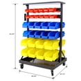 thumbnail image 3 of 6-Tier Dual-Sided Bin Rack with 60 Bins & Casters, 350lb Capacity, 3 of 14