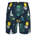 thumbnail image 6 of Kdxio Space and Animals Pattern Mens Casual Shorts - Drawstring Summer Beach Sports Shorts for Men, 6 of 9