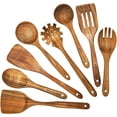 thumbnail image 1 of Wooden Spoons for Cooking,Natural Teak Wooden Kitchen Utensils Set (8 PCS), 1 of 6
