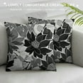 thumbnail image 3 of Creowell Black Grey Gray Pillow Covers Dahlia Modern Geometry Flower Decorative Throw Pillows Outdoor Summer Floral Farmhouse Pillowcases Cushion Case Decor for Home Sofa Couch Bed, 3 of 5