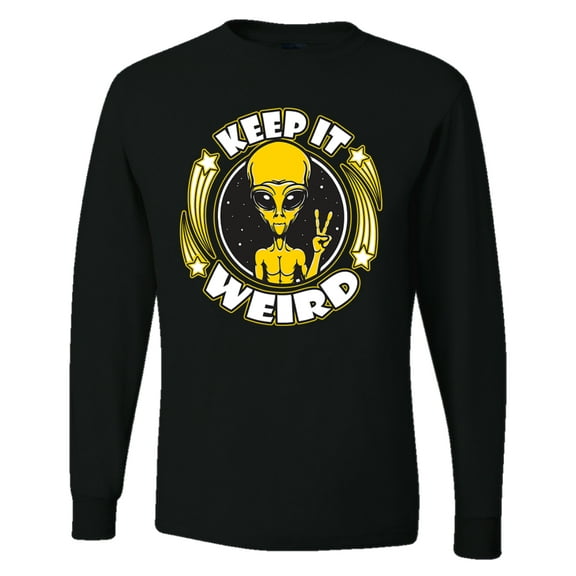 Wild Bobby Keep It Weird Alien Men Long Sleeve Shirt