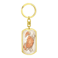 thumbnail image 4 of Celestial Crab Stainless Steel or 18k Gold Premium Swivel Dog Tag Keychain, 4 of 16