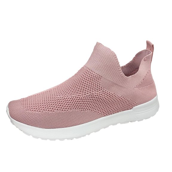 NOKIO Women'S Running Shoes With A Sock-Like Fit Women'S Flexible Athletic Shoes Women'S Supportive Workout Shoes Ladies Shoes Lightweight Breathable Mesh Round Toe Slip On Flat Sneakers