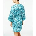 thumbnail image 2 of Linea Donatella Jade Medallion Print Satin Charmeuse Wrap Short Robe S/M, 2 of 5