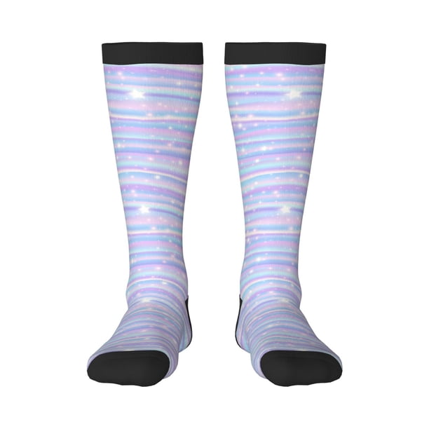 Balery Striped Gradient Calcetines novedosos Calcetines deportivos Calcetines hasta la rodilla Calcetines de algodón Calcetines originales y geniales