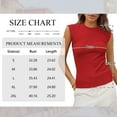 thumbnail image 5 of TEMOFON Womens Tank Top Summer Crew Neck Tank Tops for Women Red Ribbed High Neck Cap Sleeve Tops Solid Color T Shirts M, 5 of 8