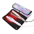 thumbnail image 3 of Hair Tool Organizer Bag with Heat Resistant Mat Removable Travel Storage Case for Hot Air Brushes Curling Irons Pastel Colors Stars Pattern, 3 of 8