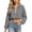 Gray, variant on Women's Half Zip Sweatshirts Casual Drop Shoulder Long Sleeve Cropped Pullovers Loose Adjustable Drawstring Hem Solid Color Coat XXL