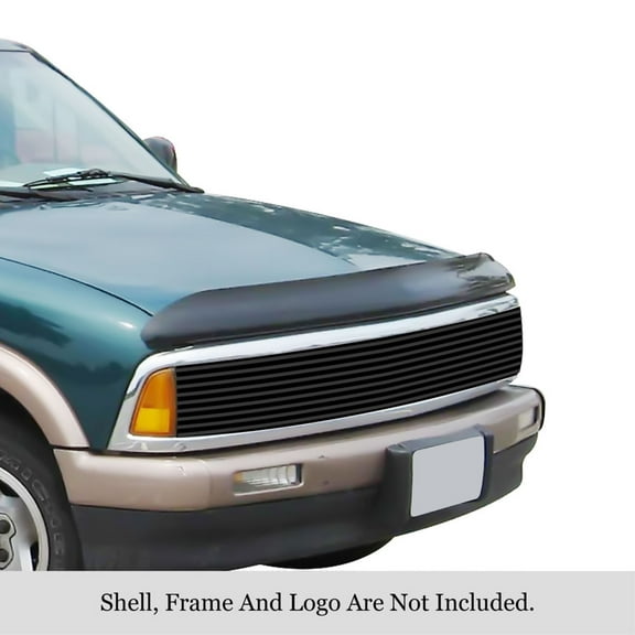 1994-1997 Chevy Blazer Phantom Grille With Sealed Beam/1994-1997 Chevy S-10 Stainless Steel Black Powder Coated Finish 8X6 Horizontal Billet Black Stainless Steel Billet Grille