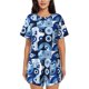 thumbnail image 1 of Balery Evil Eye Conjunto de Pijama para Mujer con Estampado, Dos Piezas de Manga Corta y Shorts, Ropa de Dormir Suave con Cuello Redondo y Bolsillos-Large, 1 of 6