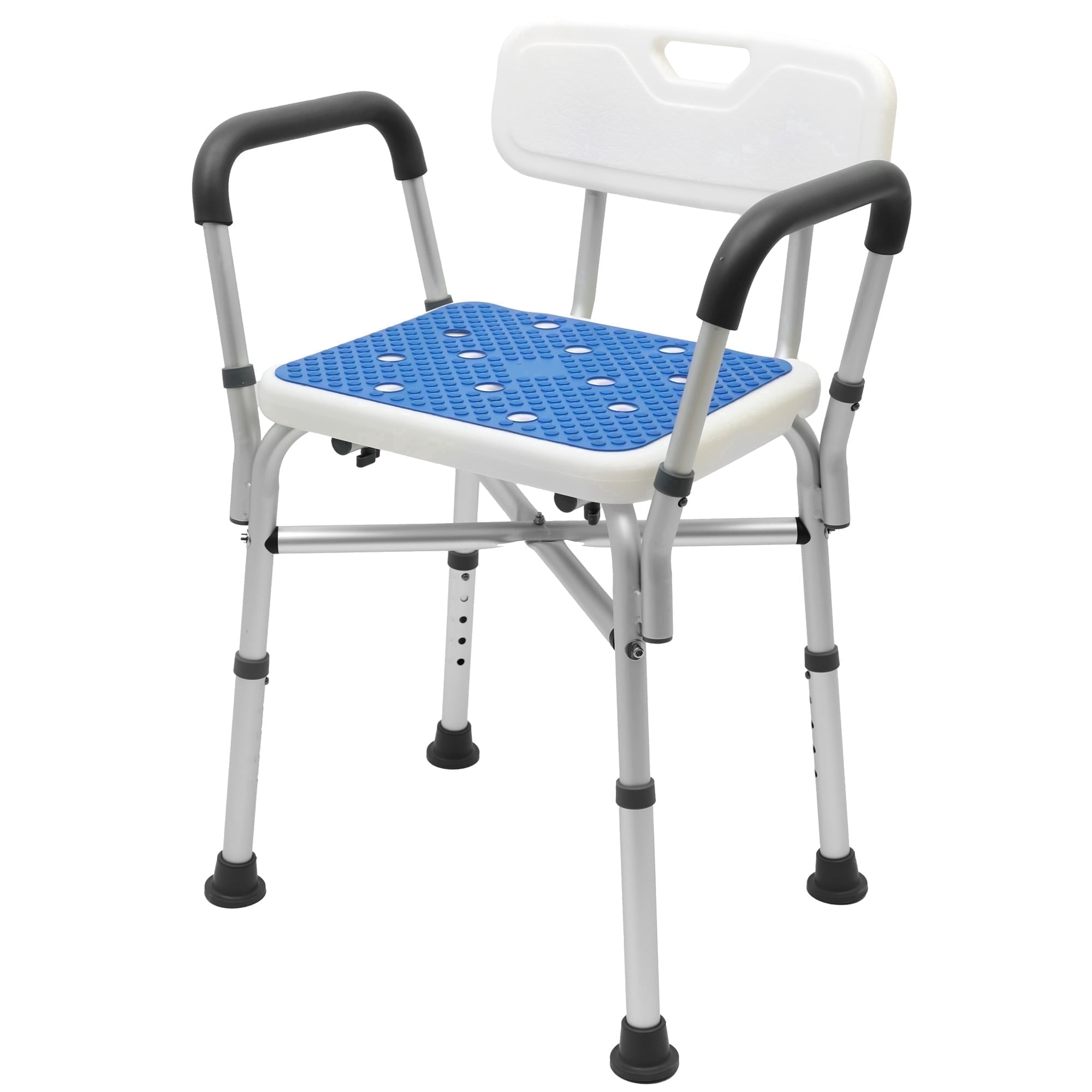 Baokaler Shower Chair 600lbs with Padded Arms and Back, Height Adjustable Shower Stool for Bathtub, Anti-Slip Bath Chair for Elderly, Senior, Handicap & Disabled