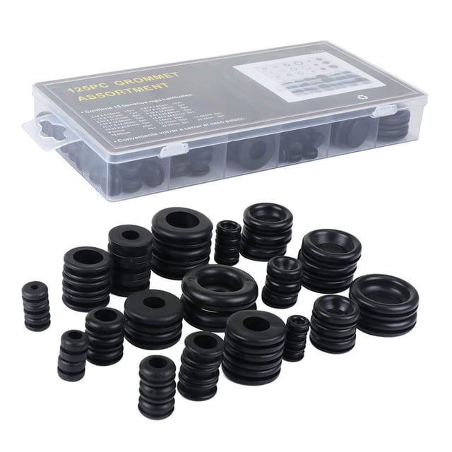 Speravity 125 unids/kit de ojales de goma junta de manguera de Cable portátil hogar Industrial fábrica sello de plomería sujetadores Herramientas y ferretería