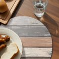 thumbnail image 4 of Round Placemats Brown Beige Stripes 15 inch Set of 4 Table Mats for Dining Table Wood Background Heat Resistant Non-Slip Kitchen & Home Decorative Place Mat Set, 4 of 8