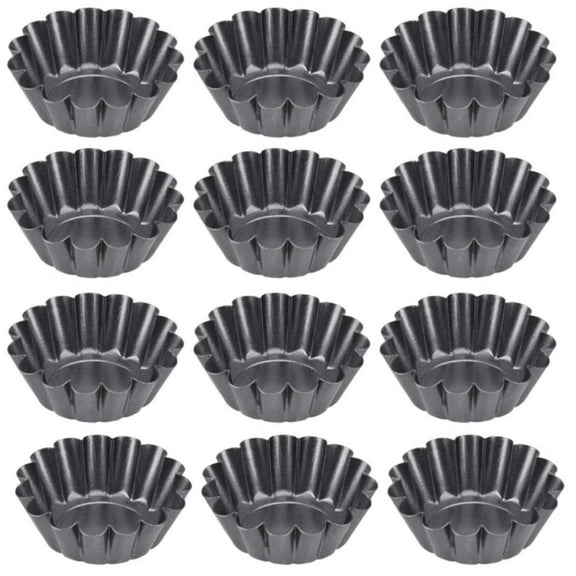 Professional Quality Baking Set, Non-Stick Surface Carbon Steel  s For Fruit Tarts Mini Cupcakes, Exopan Steel Brioche   Reusable Mini Pie Tins, Easy Cake Removal And