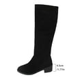 thumbnail image 4 of Fnooota Knee High Boots for Women, Zipper Low Heel Fashion Non Slip Winter Boots Black Size 5.5, 4 of 8