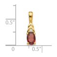 thumbnail image 3 of 14k Yellow Gold Pendant Necklace with Oval Red Gemstone and Diamond Accent for Women, Elegant Fine Jewelry Symbolizing Love and Passion, 3 of 5