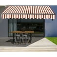 thumbnail image 2 of ALEKO 13' x 10' Retractable Motorized Black Frame Patio Awning, Multi Striped Red Color, 2 of 7