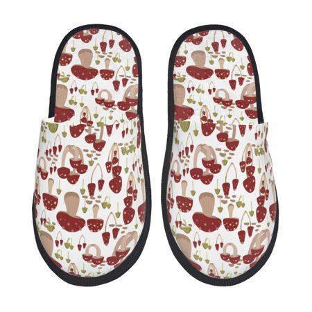 

Sigee Mushroom for Cozy Furry Slippers Super Soft Indoor and Outdoor Use Non-Slip Sole Slip On House Slippers-Large