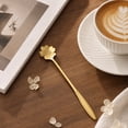 thumbnail image 5 of 7-Inch Flower Spoon Coffee Teaspoon, Stainless Steel Coffee Teaspoon, Drink Stirring Spoon for Dessert, Coffee, Ice Cream, Tea (Gold), 5 of 6