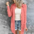 thumbnail image 6 of Domzest 2025 Cardigans for Women Plus Sizes for Summer 3/4 Sleeve Summer Cardigans for Women Lightweight Open Front Shrug Cardigan Solid Color Dressy Casual Coat Jacket Watermelon Red XL, 6 of 6