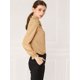 thumbnail image 4 of Blusa De Manga Larga Con Cuello Peter Pan Y Volantes Para Mujer Caqui S, 4 of 6